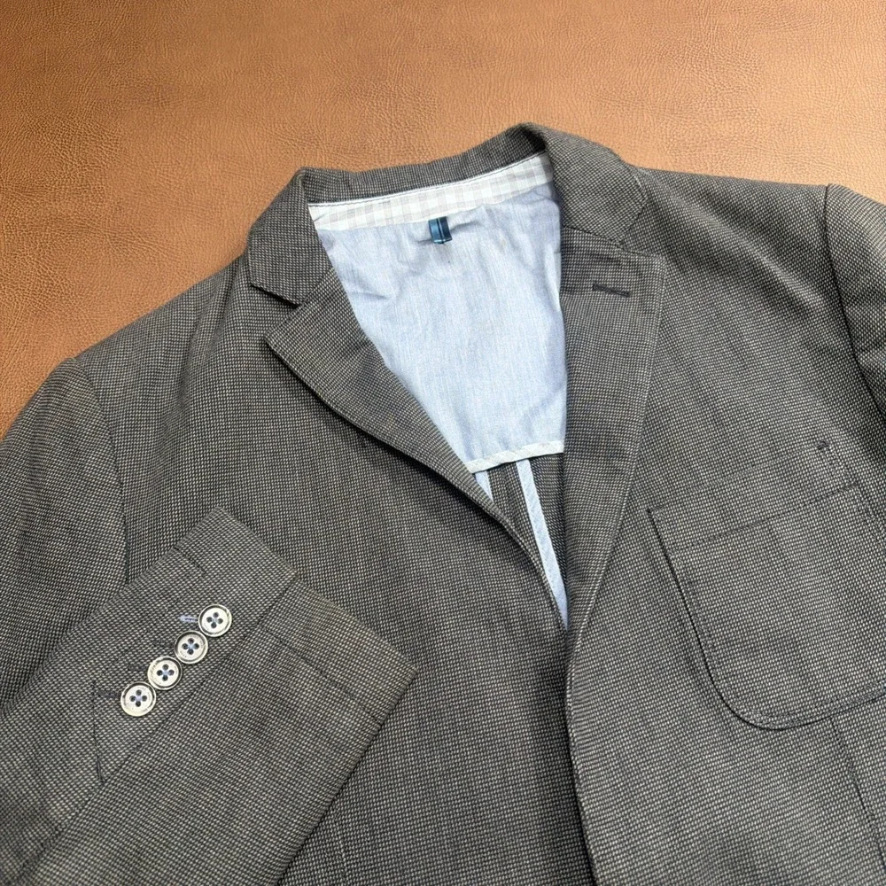 HUGO BOSS Unconstructed Sport Coat Blazer Mens 38R Gray Non Lined Wedding Formal
